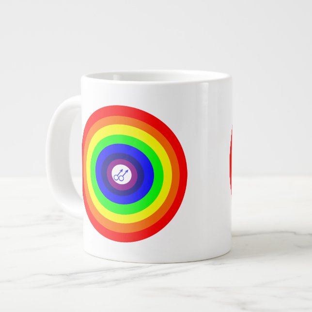 Gay Men Round Rainbow Mug (Devant gauche)