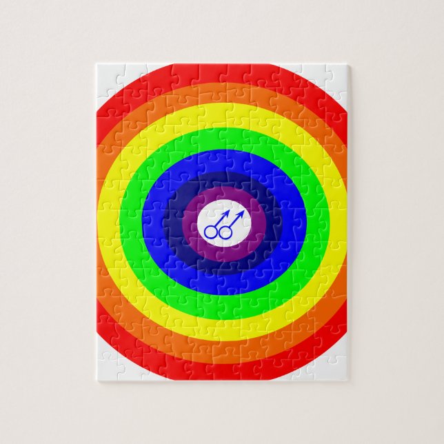 Gay Men Round Rainbow Puzzle (Vertical)