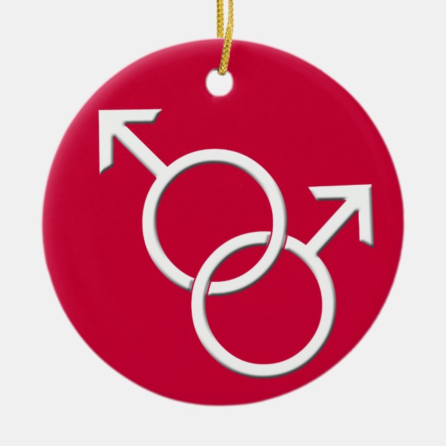 Gay pride Ornament Gay Hommes Amour Décoration Cad (Devant)