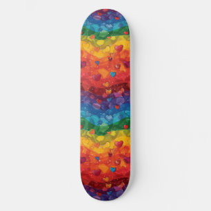 Gay pride Rainbow Hearts LGBTQ+ Skateboard