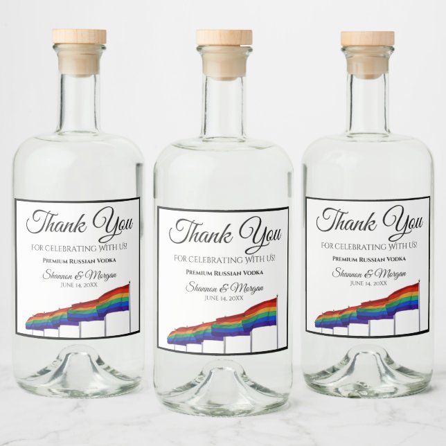 Gay pride Rainbow Mariage Liquor Étiquette bouteil (Bouteilles)