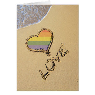 Gay Rainbow Amour Coeur Dans Le Sable