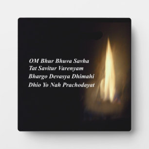 Gayatri Mantra Prière Om / Aum Bhur Bhuvah, Plaque