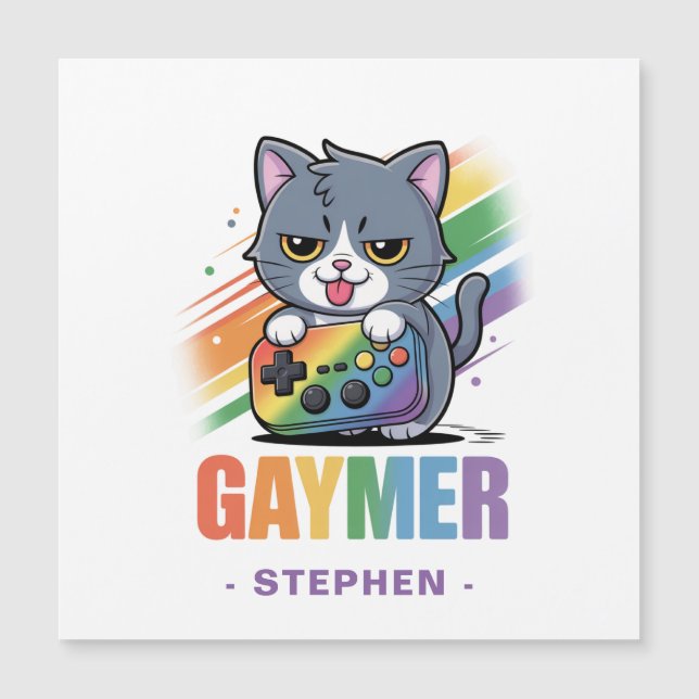 Gaymer - Rainbow Gaming Cat avec console | LGBTQ 2 (Devant)