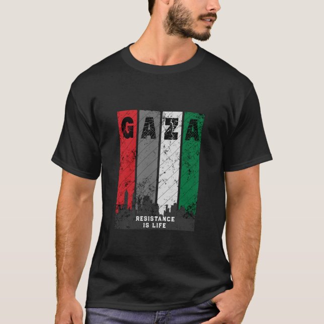GAZA T-Shirt Vintage Usé | Solidarité (Devant)