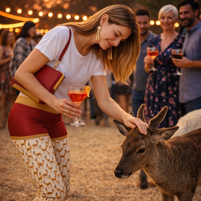 « GAZELLE ROUGE » – LEGGINGS DE VÊTEMENTS ACTIFS (Créateur téléchargé)