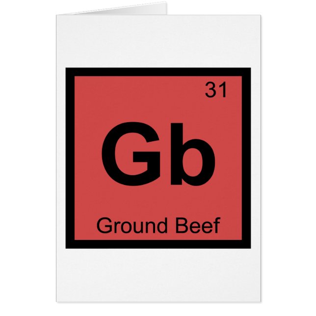 Gb - Chimie du bœuf haché Symbole du tableau pério (Devant)