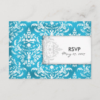 GC | Erika Vintage Turquoise Damask RSVP