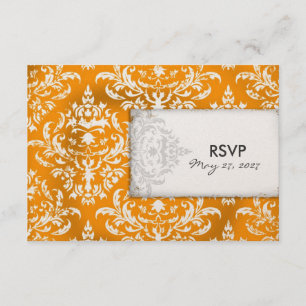 GC   Erika Vintage Turquoise Damask RSVP Golden Me