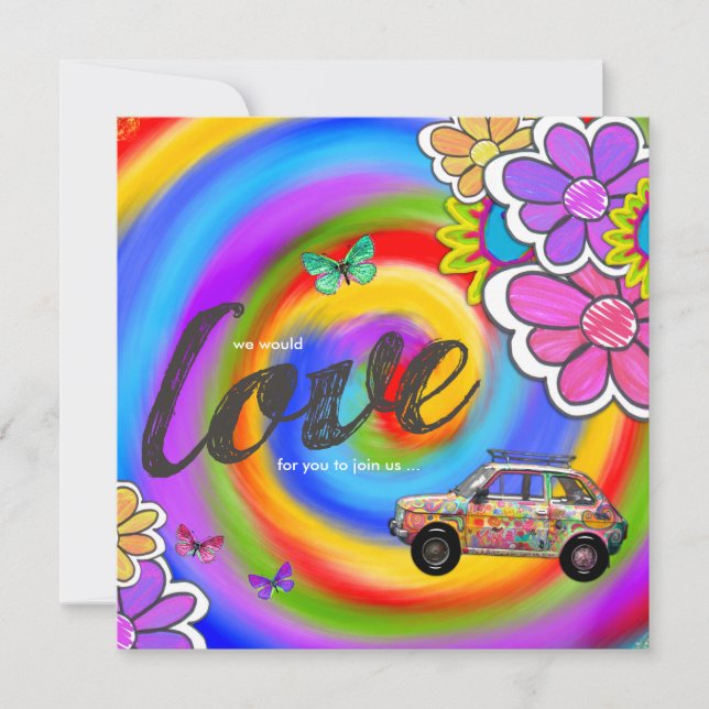 GC Hippy Tie Dye Invitation 2 (Devant)