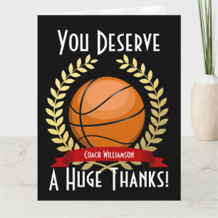 Géant Basketball Coach Merci Noir