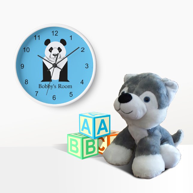 Géant Panda Enfants Décor Mur Horloge Ronde (Panda Kids Clock)