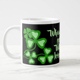 Géante café irlandais/ tasse parfaite 20 Irlande trèfle/n