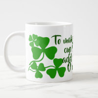 Café irlandais/ tasse parfaite 2 Irlande trèfle/bl