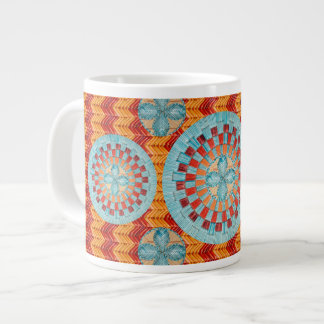 Géante Conception orange de tasse de Chevron de fleur