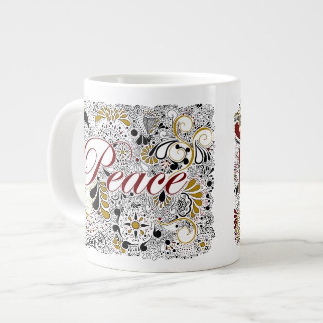 Géante Paix et Shalom (dans l'hébreu) - tasse de café (Devant gauche)