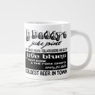 Géante Tasse de café Musique Blues Publicité Vintage
