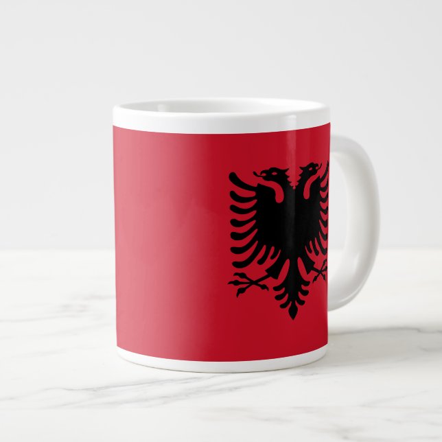 Géante Tasse de drapeau de l'Albanie (Devant droit)