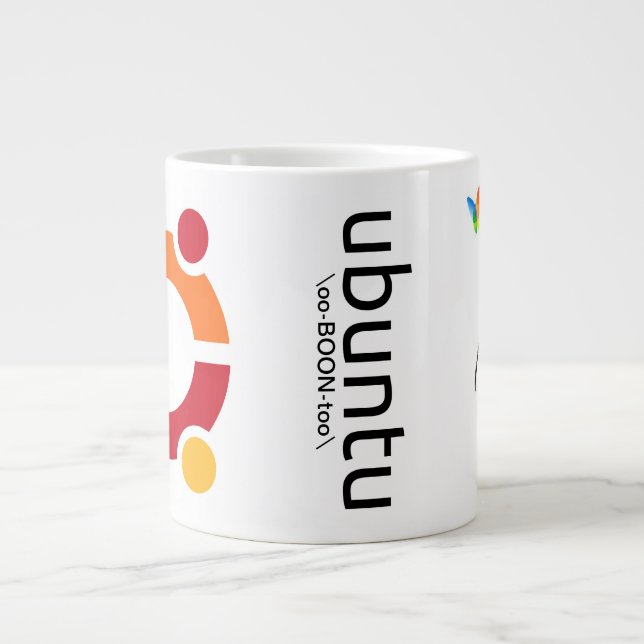 Géante Tasse d'Ubuntu avec Tux frappant Windows (Devant)