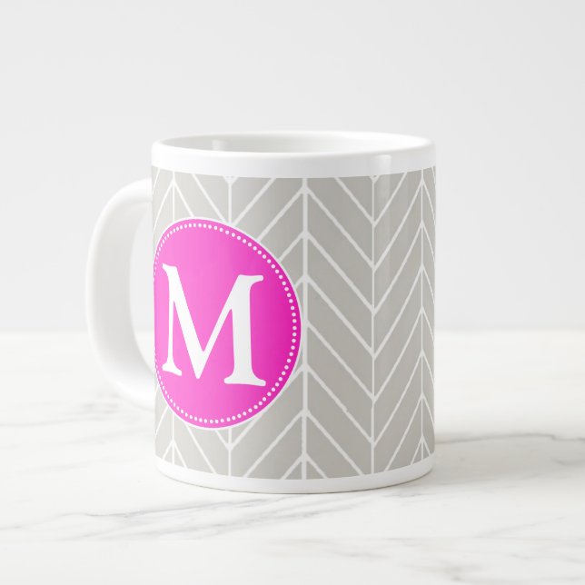 Géante Tasse en arête de poisson d'éléphant de monogramme (Devant gauche)
