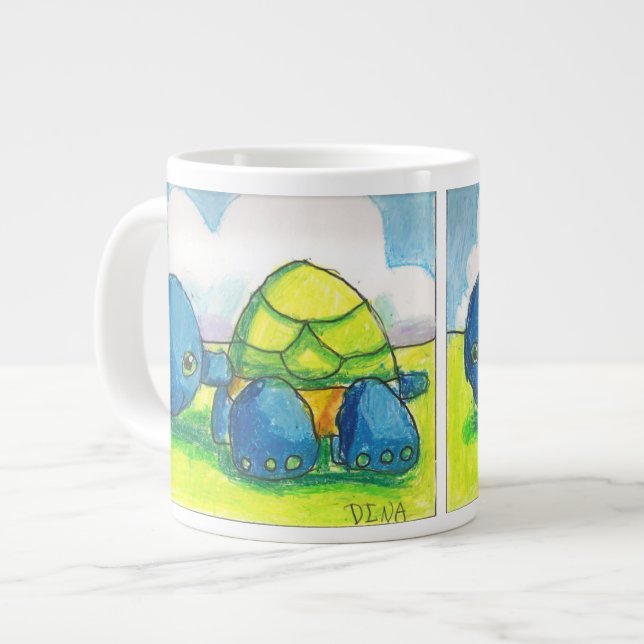 Géante Tasse enorme de la tortue de Dina (double image) (Devant gauche)