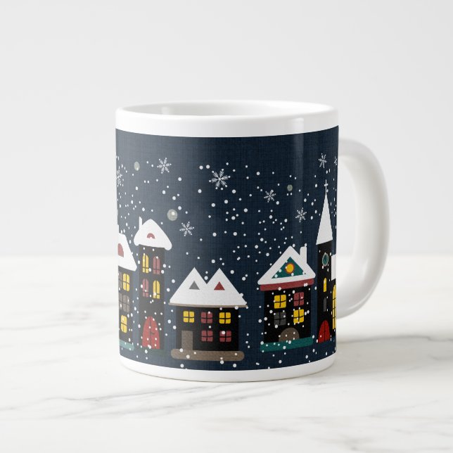 Géante Tasse enorme de soupe à scène d'hiver (Devant droit)