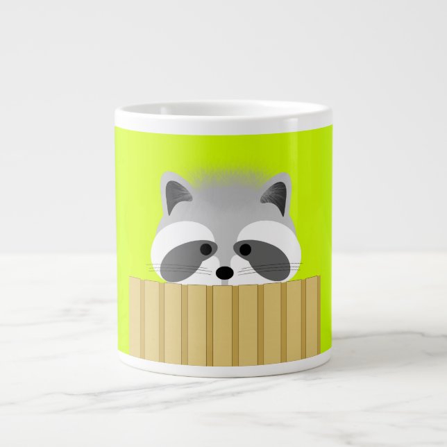 Géante Tasse mignonne de raton laveur (Devant)