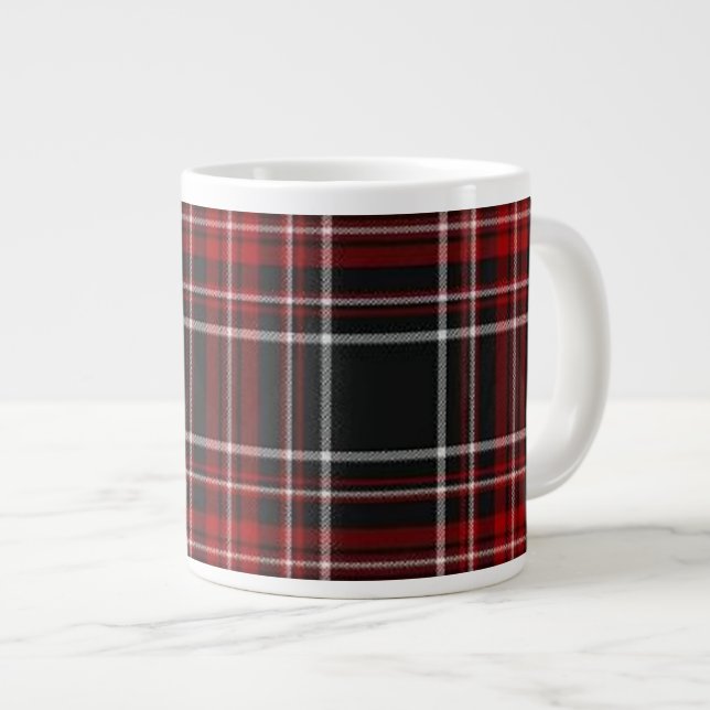 Géante Tasse rouge simple de spécialité de tartan de (Devant droit)