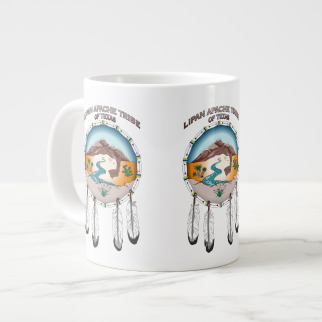 Géante Tribu de Lipan Apache tasse enorme blanche de 20 (Devant gauche)