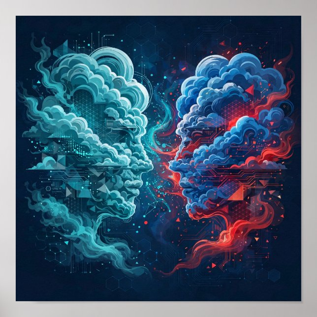 Géants du Cloud — Affiche de guerre dans le cloud  (Devant)