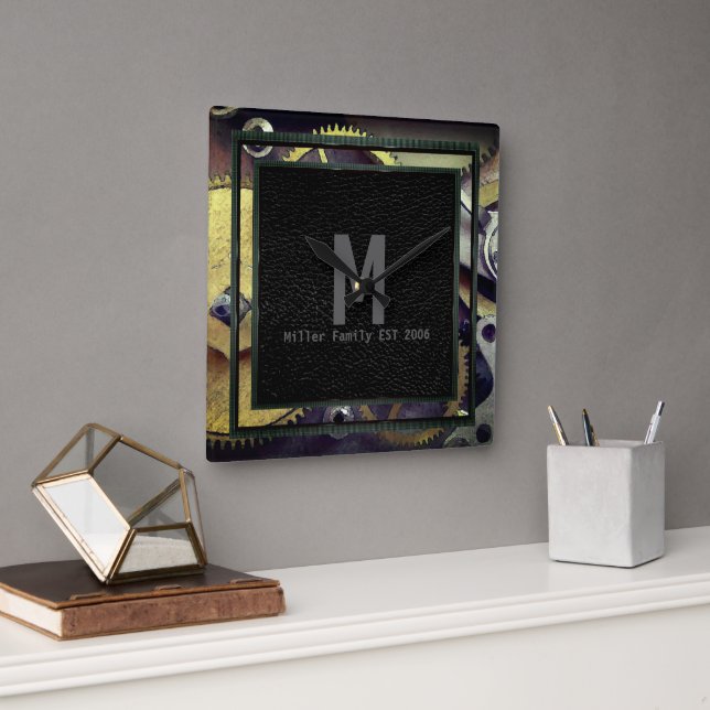 Gears Design Industrial Steampunk Horloge murale (Bureau)