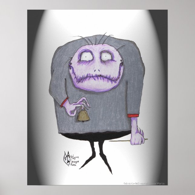 Geb - Cow Bell Player Poster d'art par Tricia Mart (Devant)