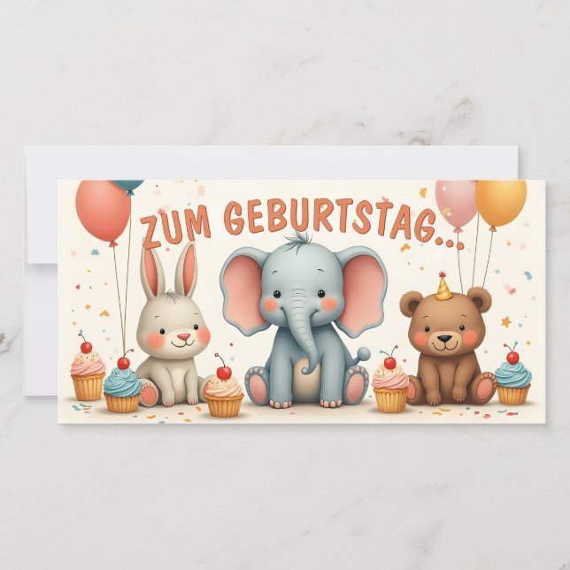 Geburtstagsfreude mit tierischen Freunden (Devant)