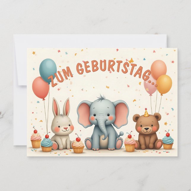 Geburtstagsfreude mit tierischen Freunden (Devant)