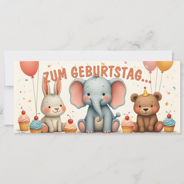 Geburtstagsfreude mit tierischen Freunden (Devant)