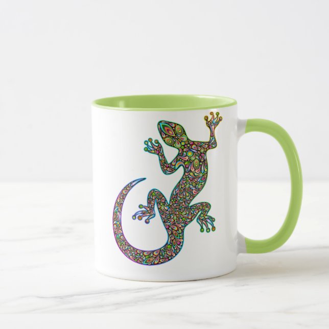 Geck Gecko Psychedelic Design Mug (Droite)