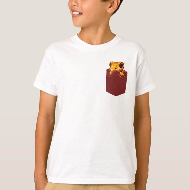 Gecko coloré en T-shirt de poche (Devant)