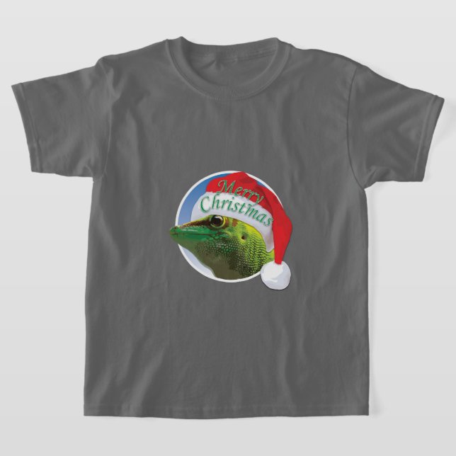 Gecko de Noël - T-shirt de base pour enfants (Poser)