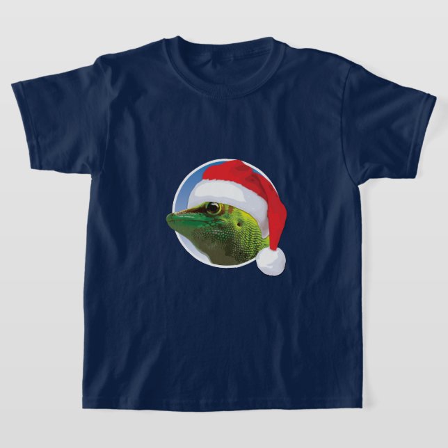 Gecko de Noël - T-shirt de base pour enfants (Poser)