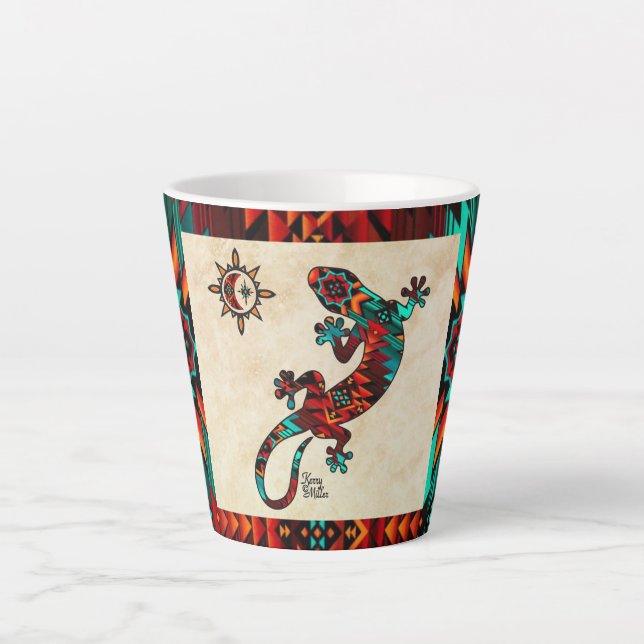 Gecko Lizard Et Sun Latte Mug (Devant)