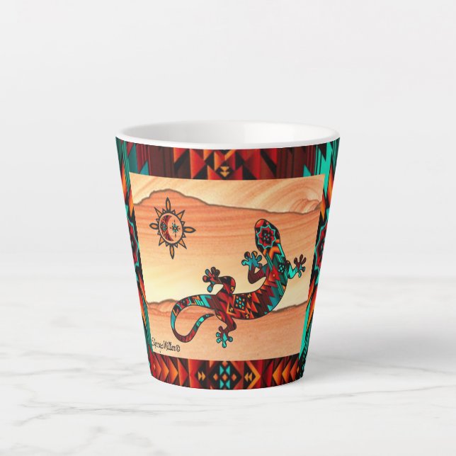 Gecko Lizard Et Sun Latte Mug (Devant)