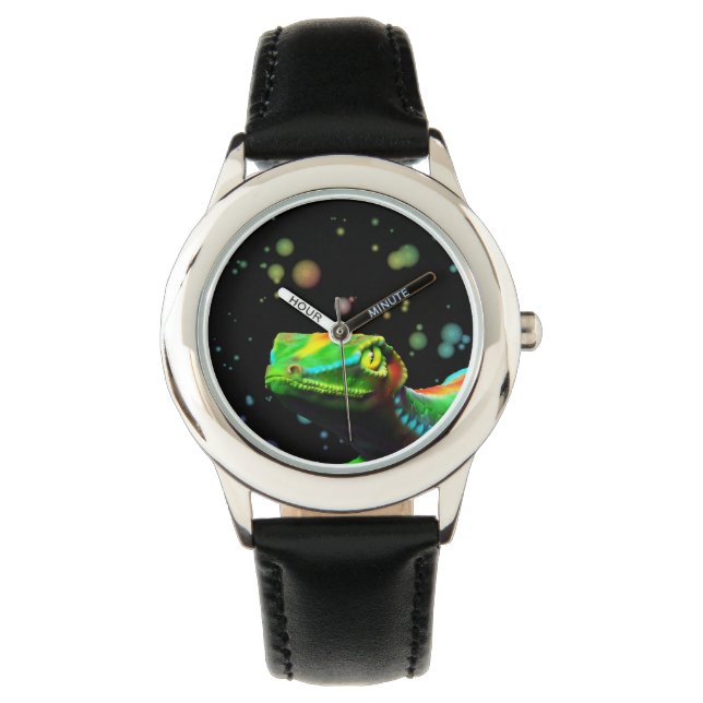 Gecko Lizard Rainbow Colors montres (devant)