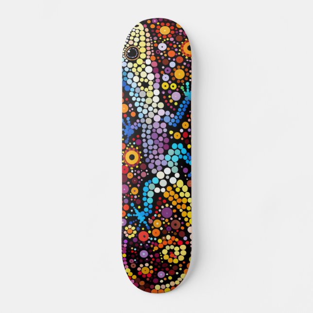 Gecko - Style autochtone - Planche de skateboard (Recto)