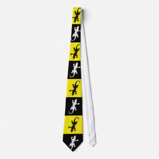 Gecko sur jaune, noir arrière - plan - Cravate