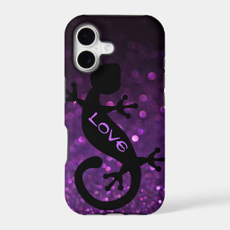 Gecko sur la caisse pourpre de l'iPhone 5/5S de