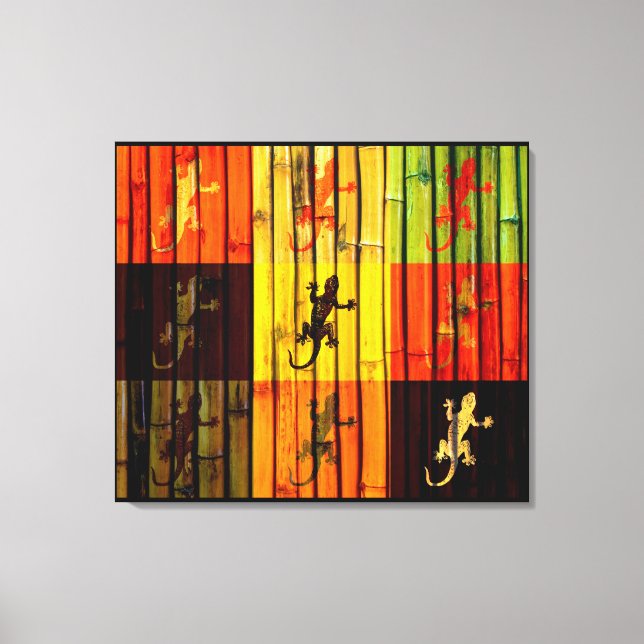 Geckos colorés - Toile enveloppée (Recto)