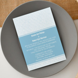 Geek Chic Code binaire Faire-part de mariage, Bleu