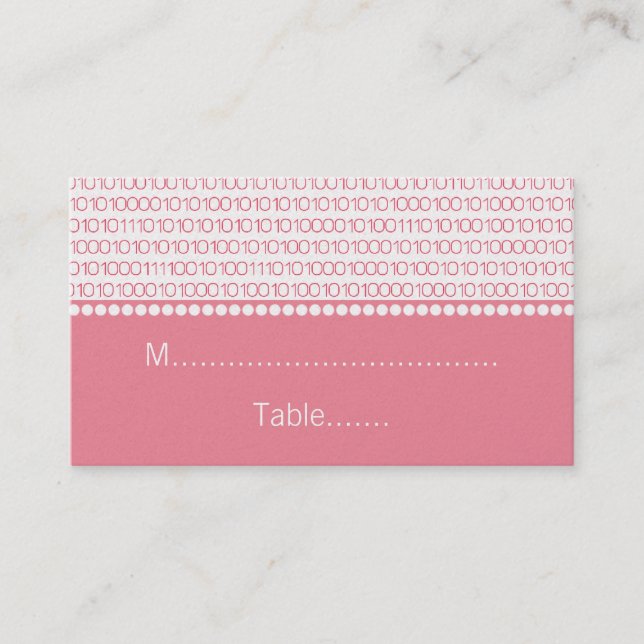 Geek Chic Mariage Cartes de Place, Rose (Devant)