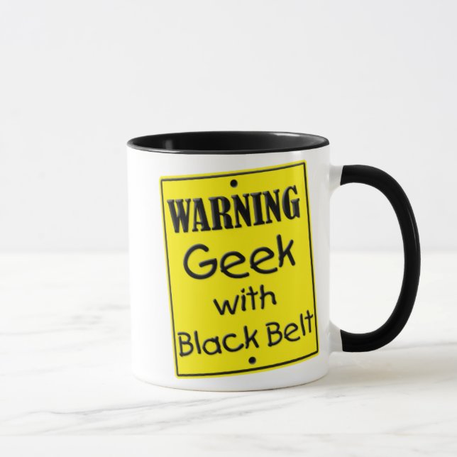 Geek d'avertissement avec Mug ceinture noire (Droite)