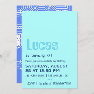 Geek d'ordinateur Invitation de fête d'anniversair